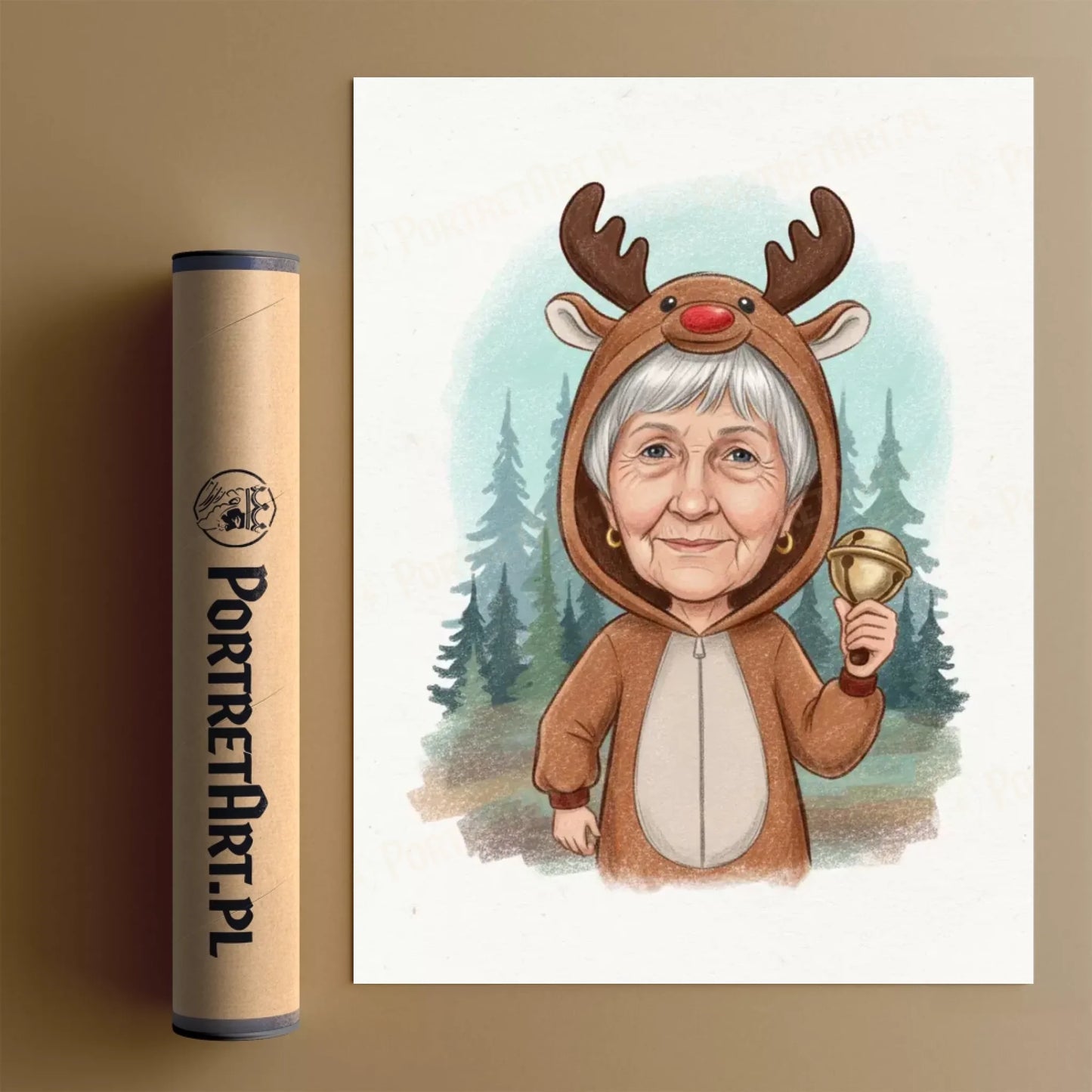 Reniferek - Karykatura ze zdjęcia