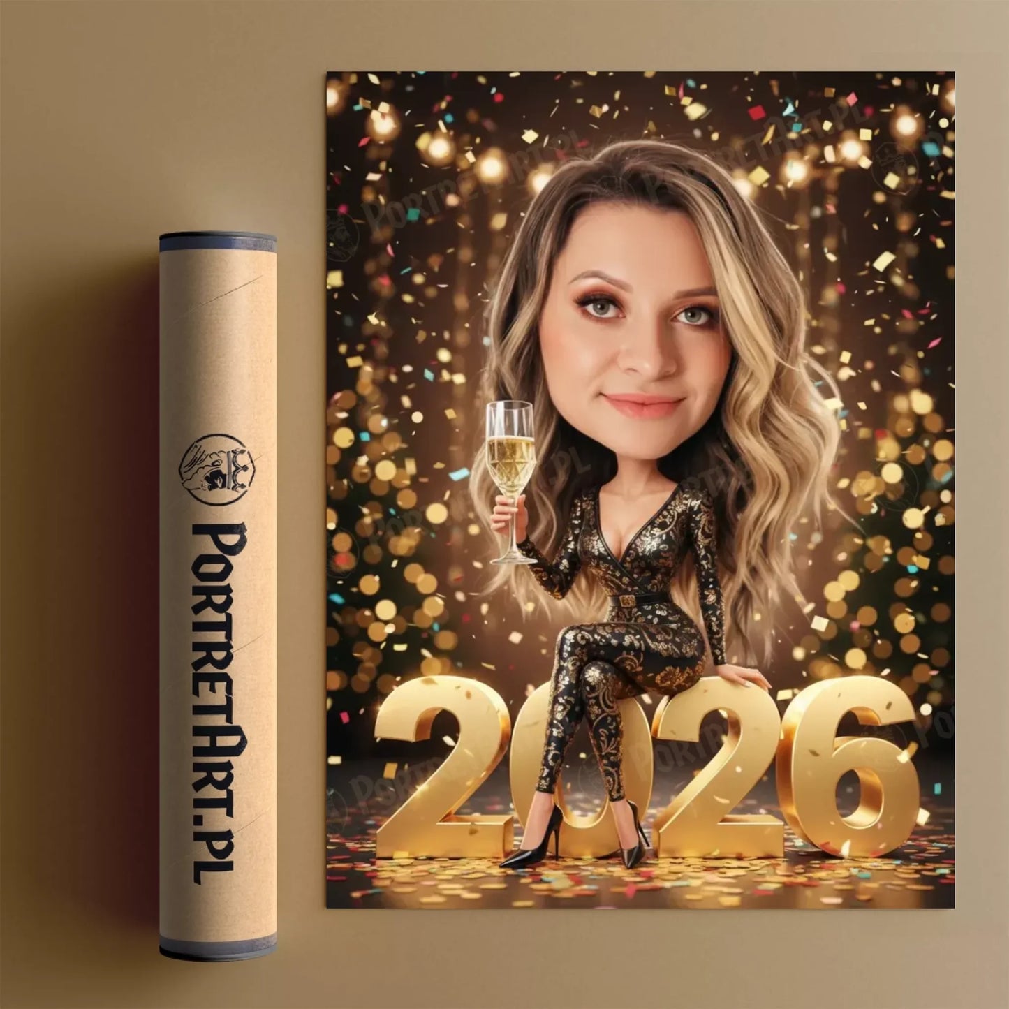 Złoty Sylwester - Karykatura ze zdjęcia