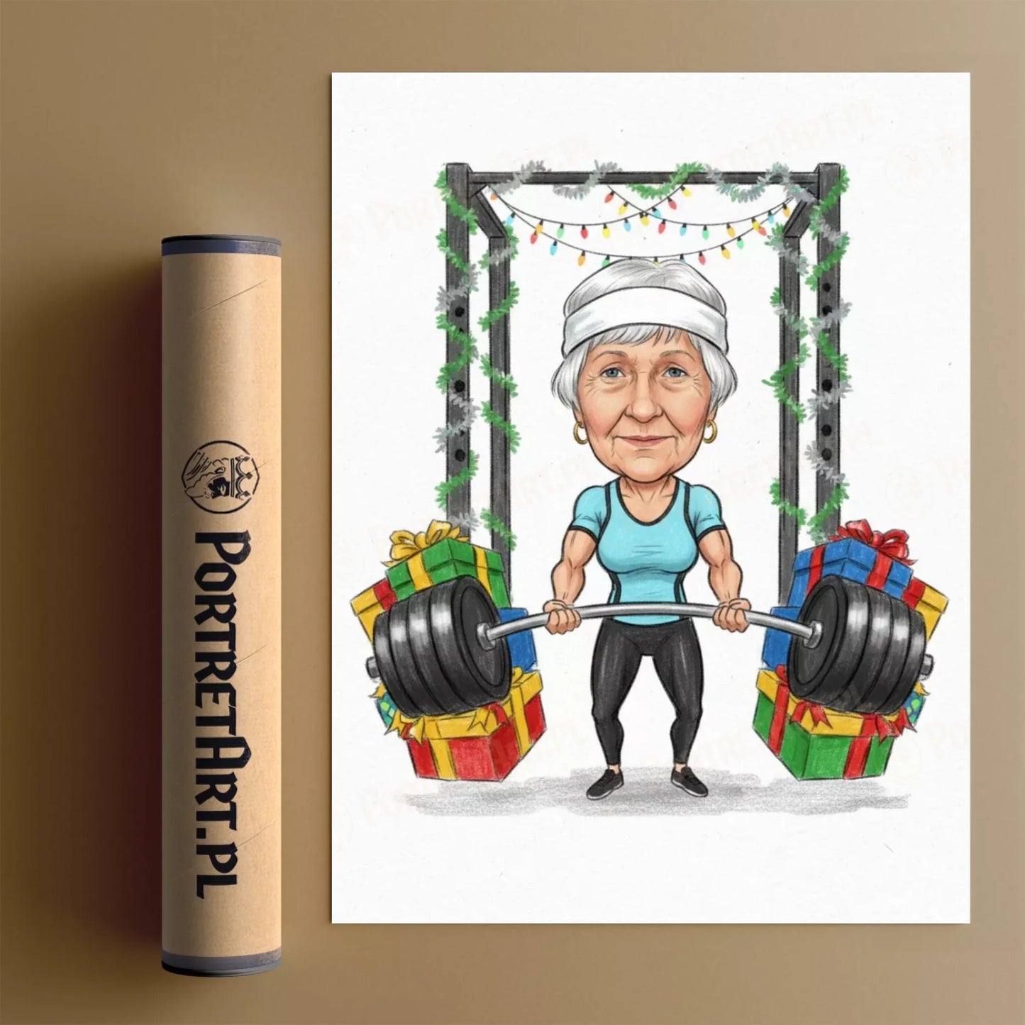 Fitness Wersja Świąteczna - Karykatura ze zdjęcia