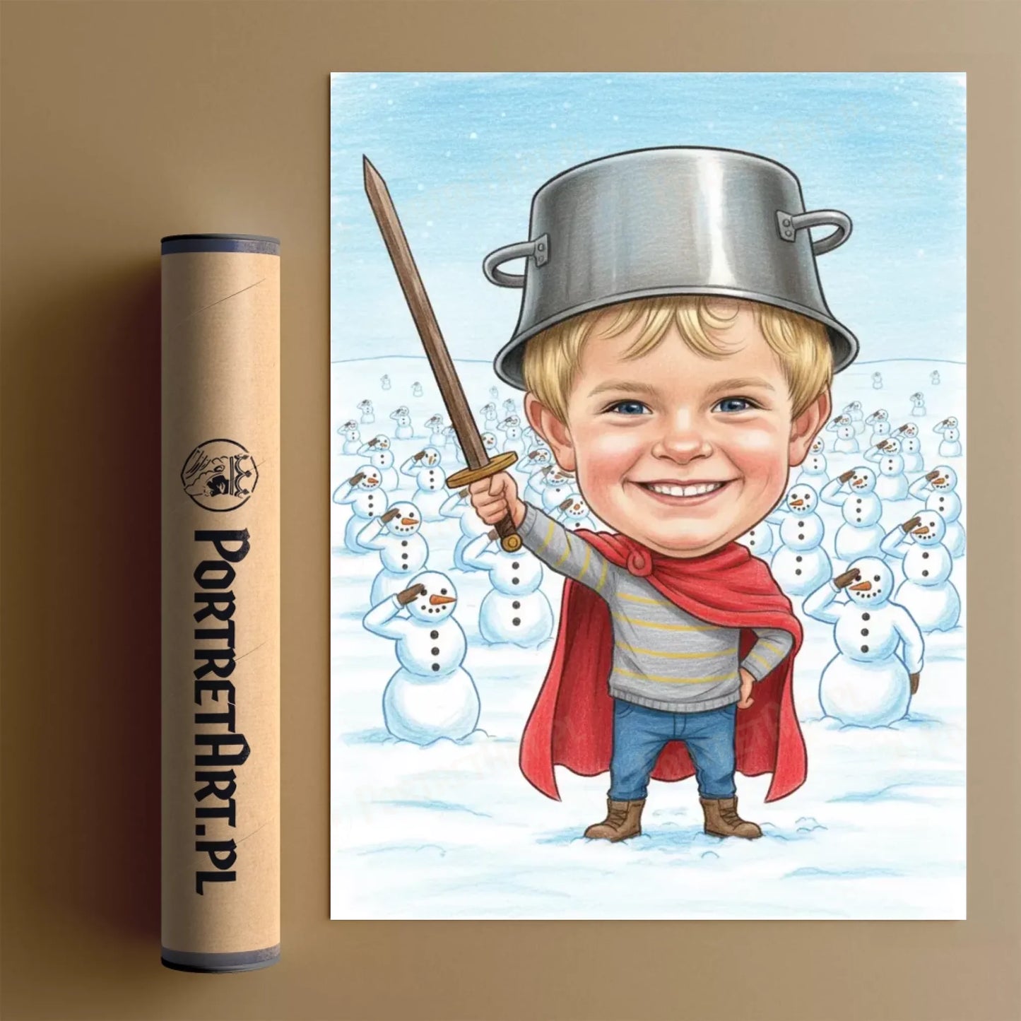 Generał Bałwanów - Karykatura ze zdjęcia