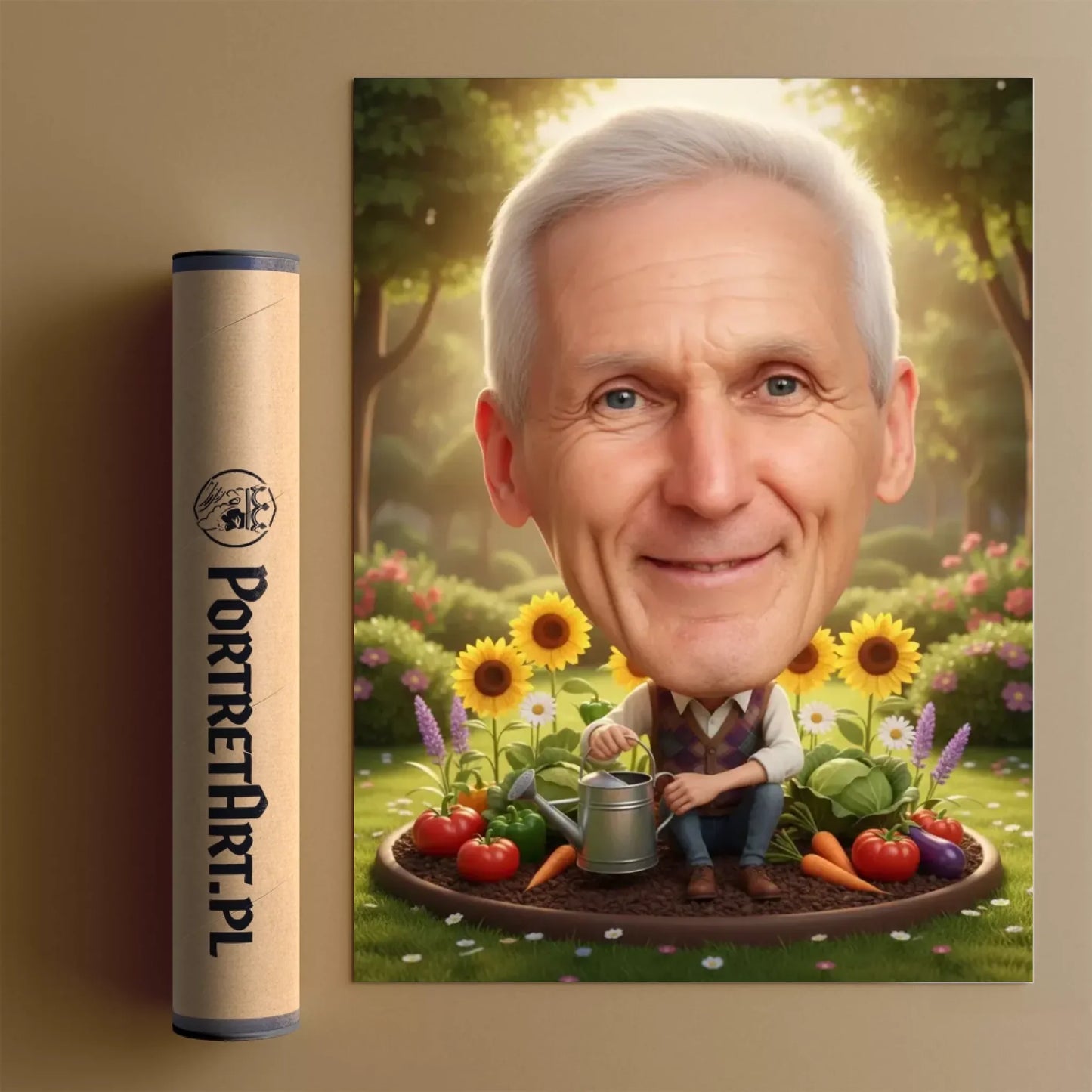 Dziadek Ogrodnik 3D - Karykatura ze zdjęcia