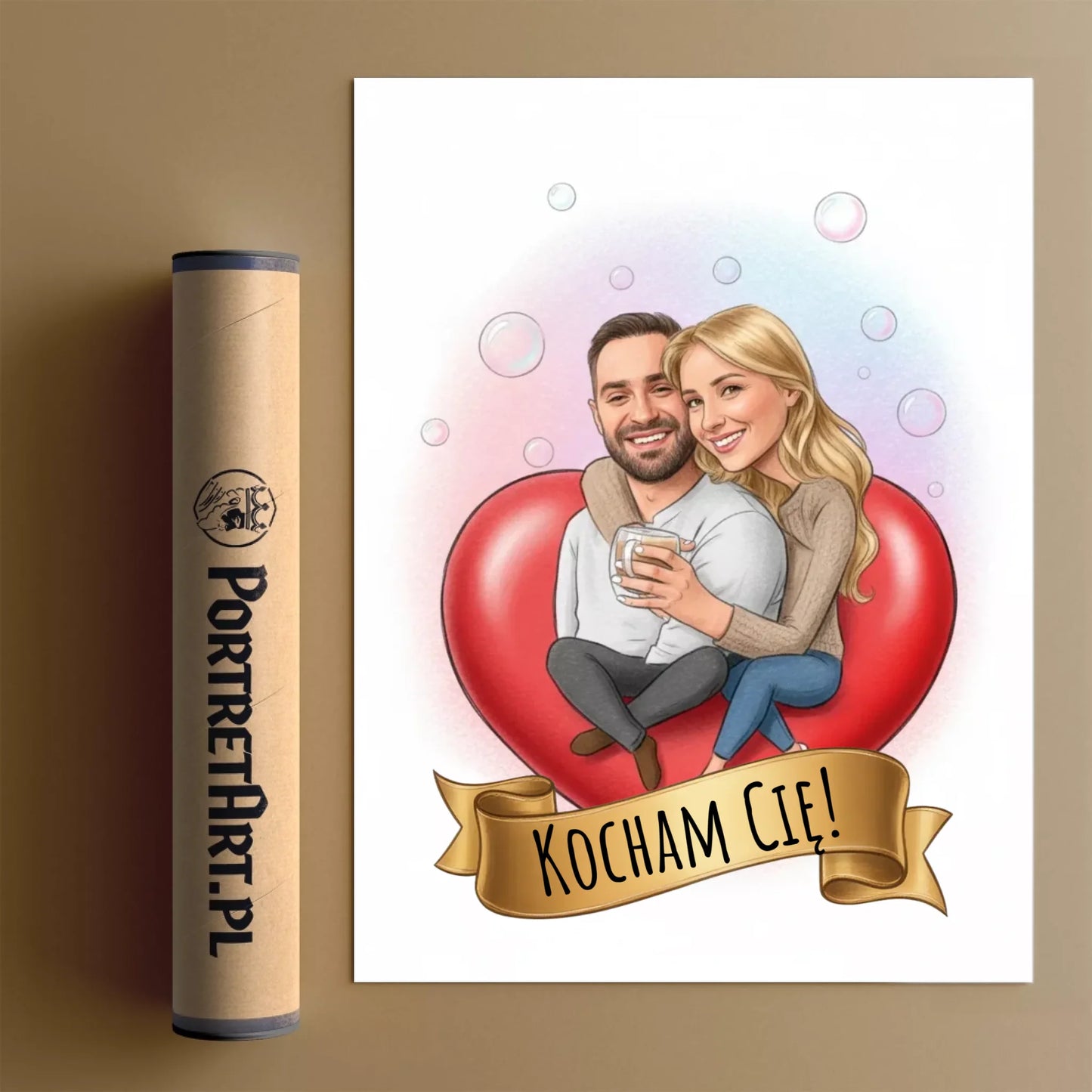 Siedzący na Sercu - Karykatura ze zdjęcia