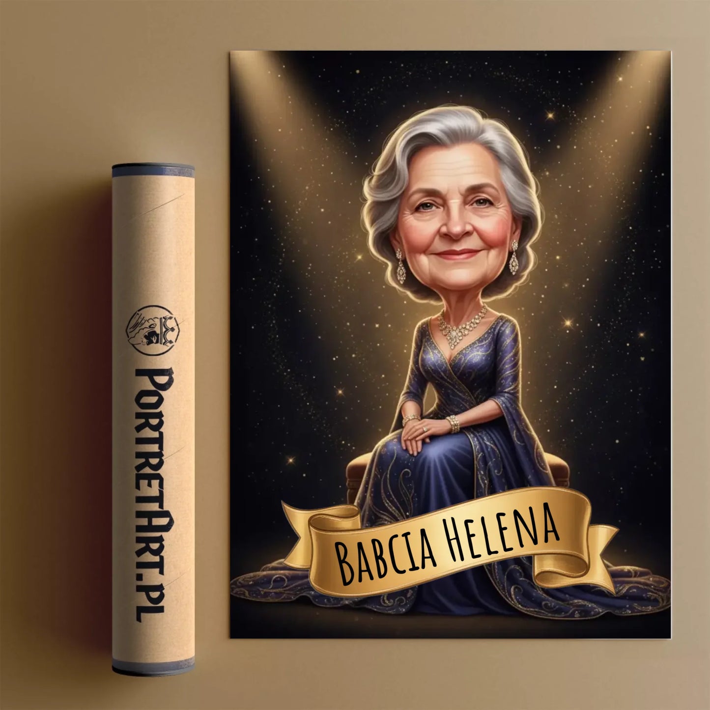 Babcia Legenda- Karykatura ze zdjęcia