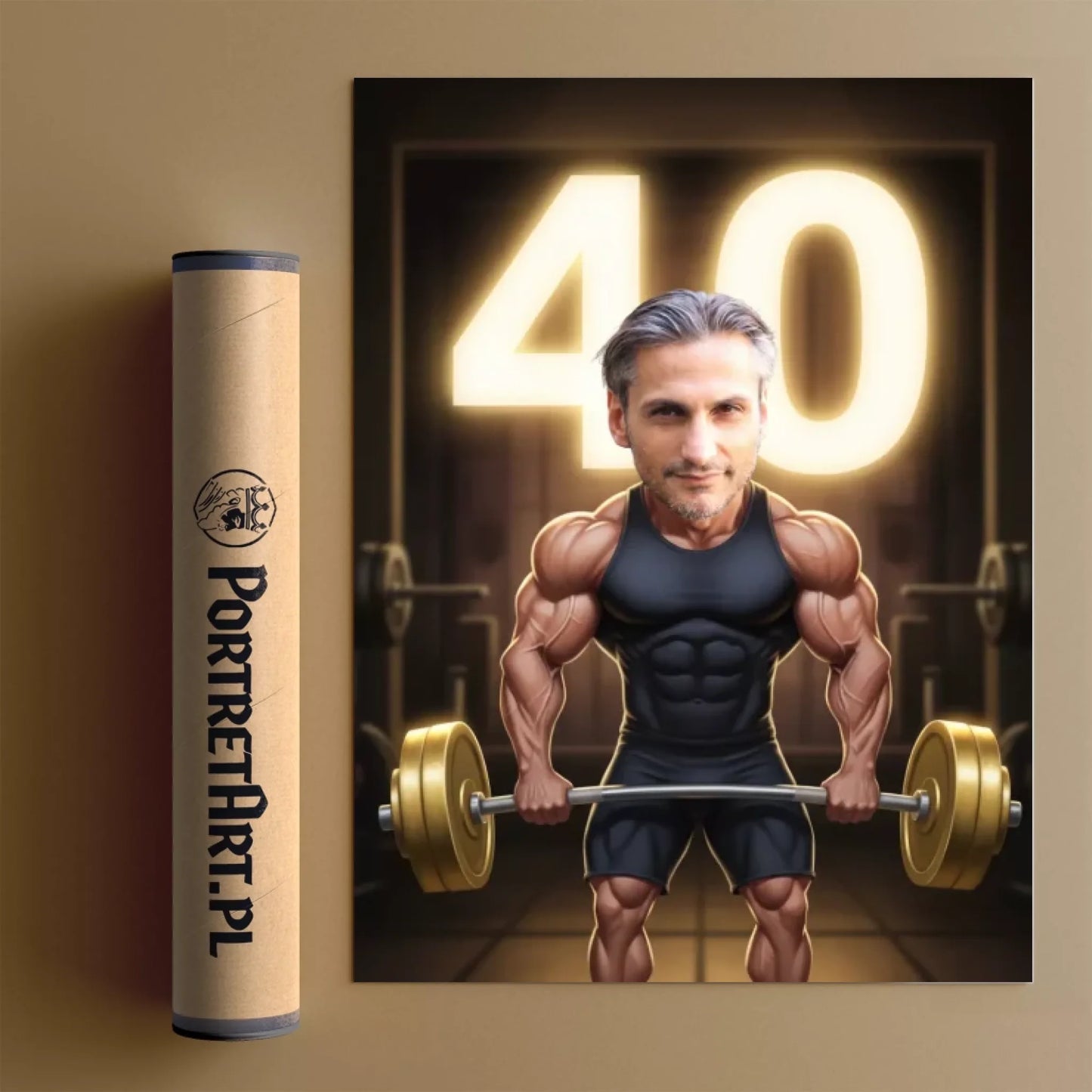 Siłownia Urodziny - Karykatura ze zdjęcia