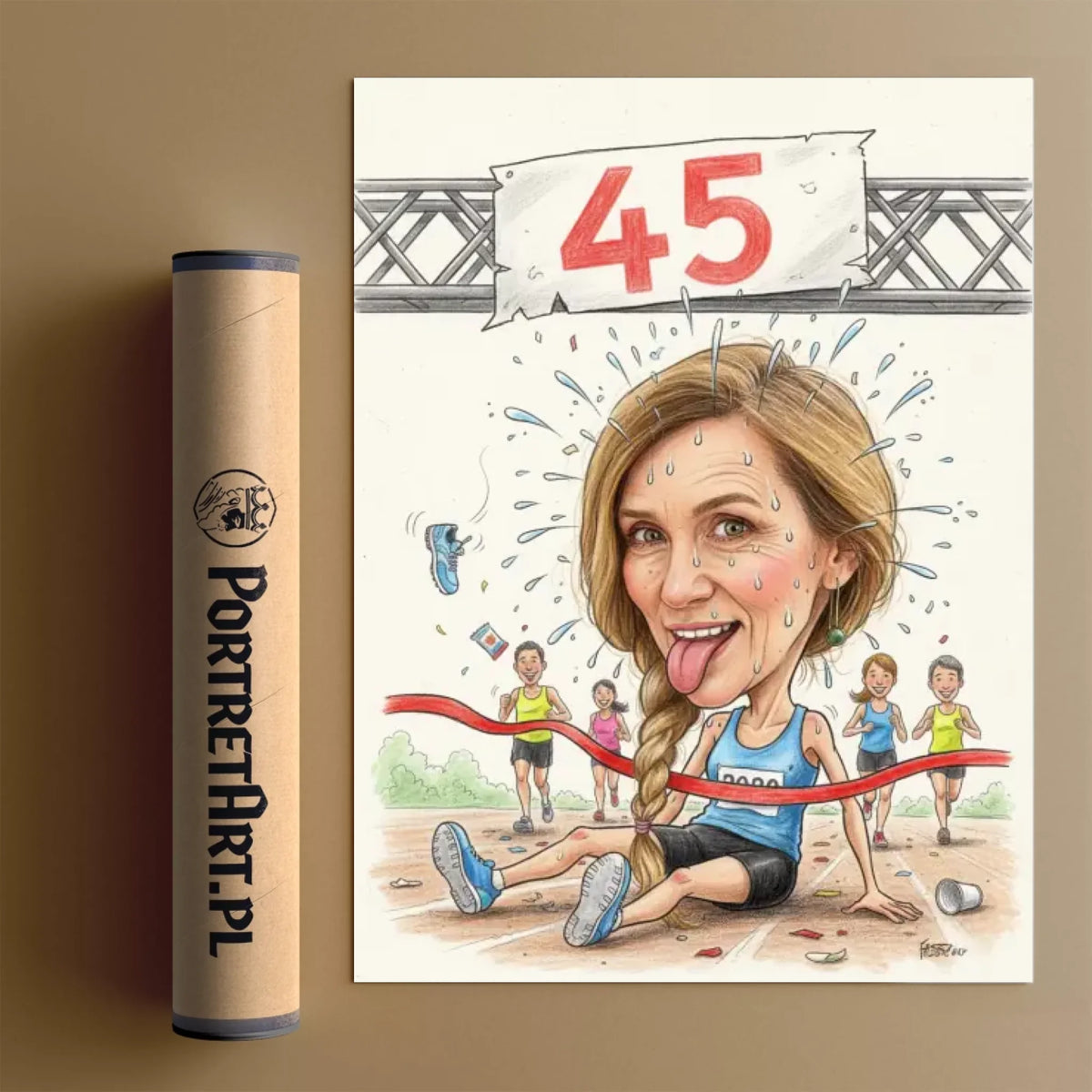 Urodziny Biegaczki #2 - Karykatura ze zdjęcia