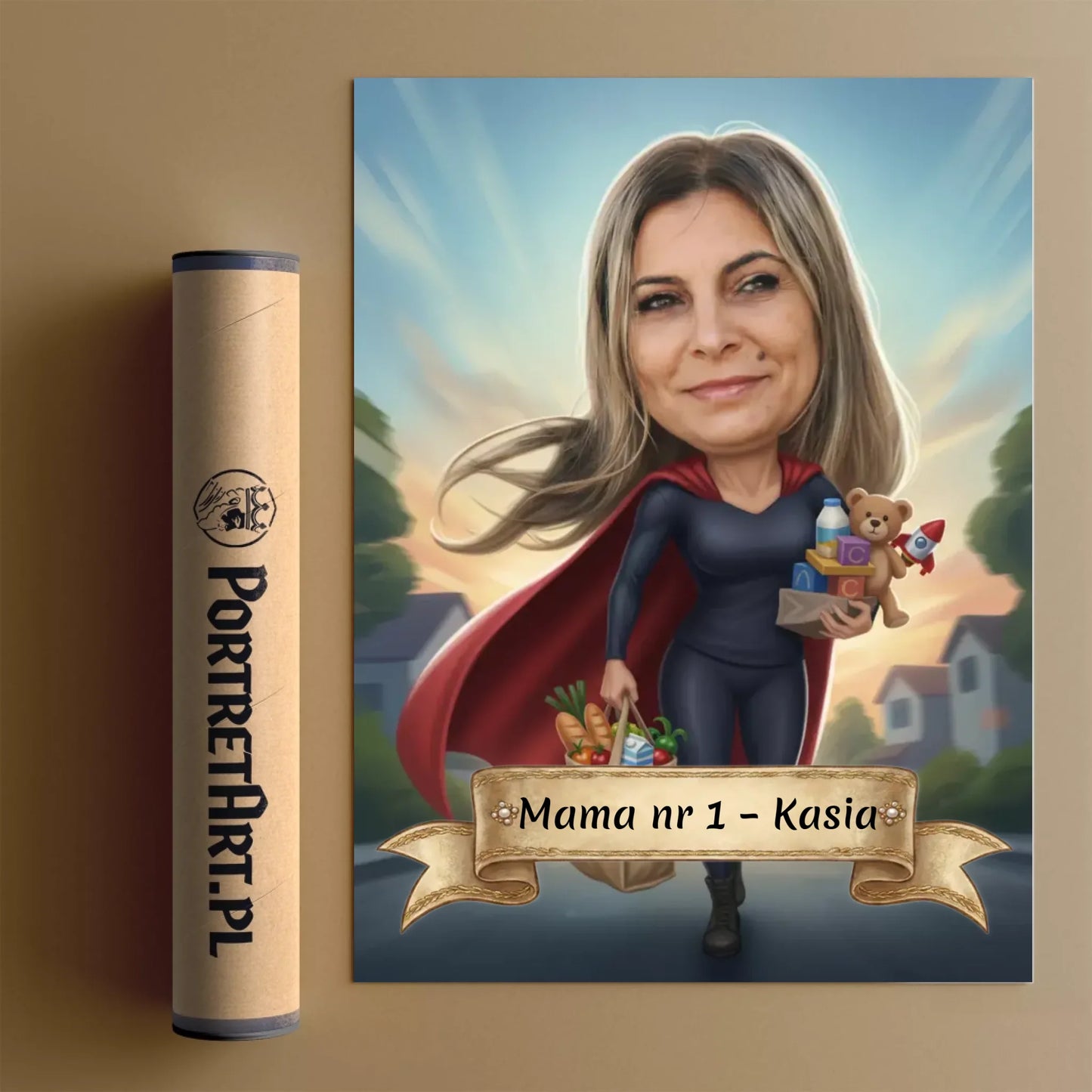 Mama SuperHero PRO - Karykatura ze zdjęcia