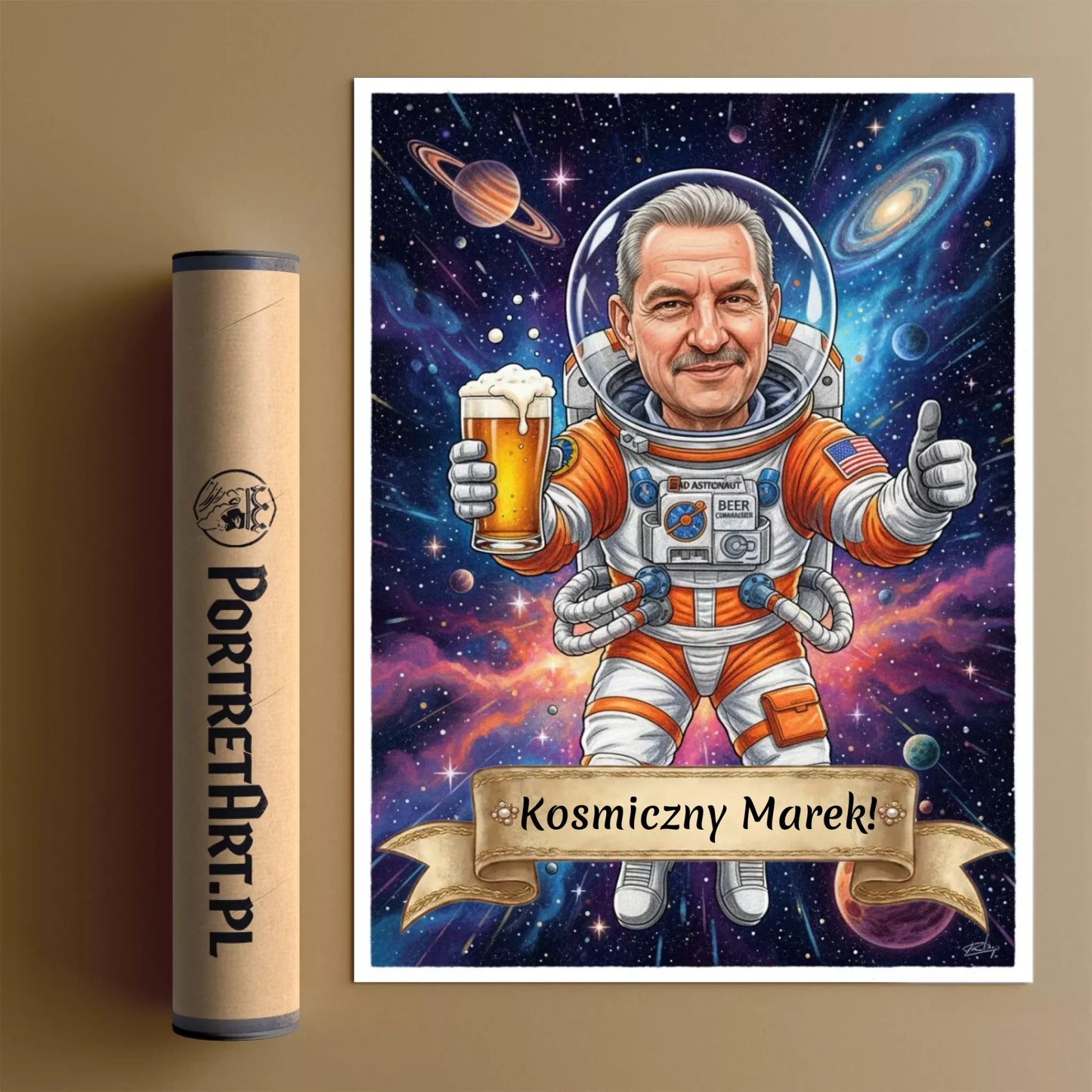 Kosmiczny Tata - Karykatura ze zdjęcia