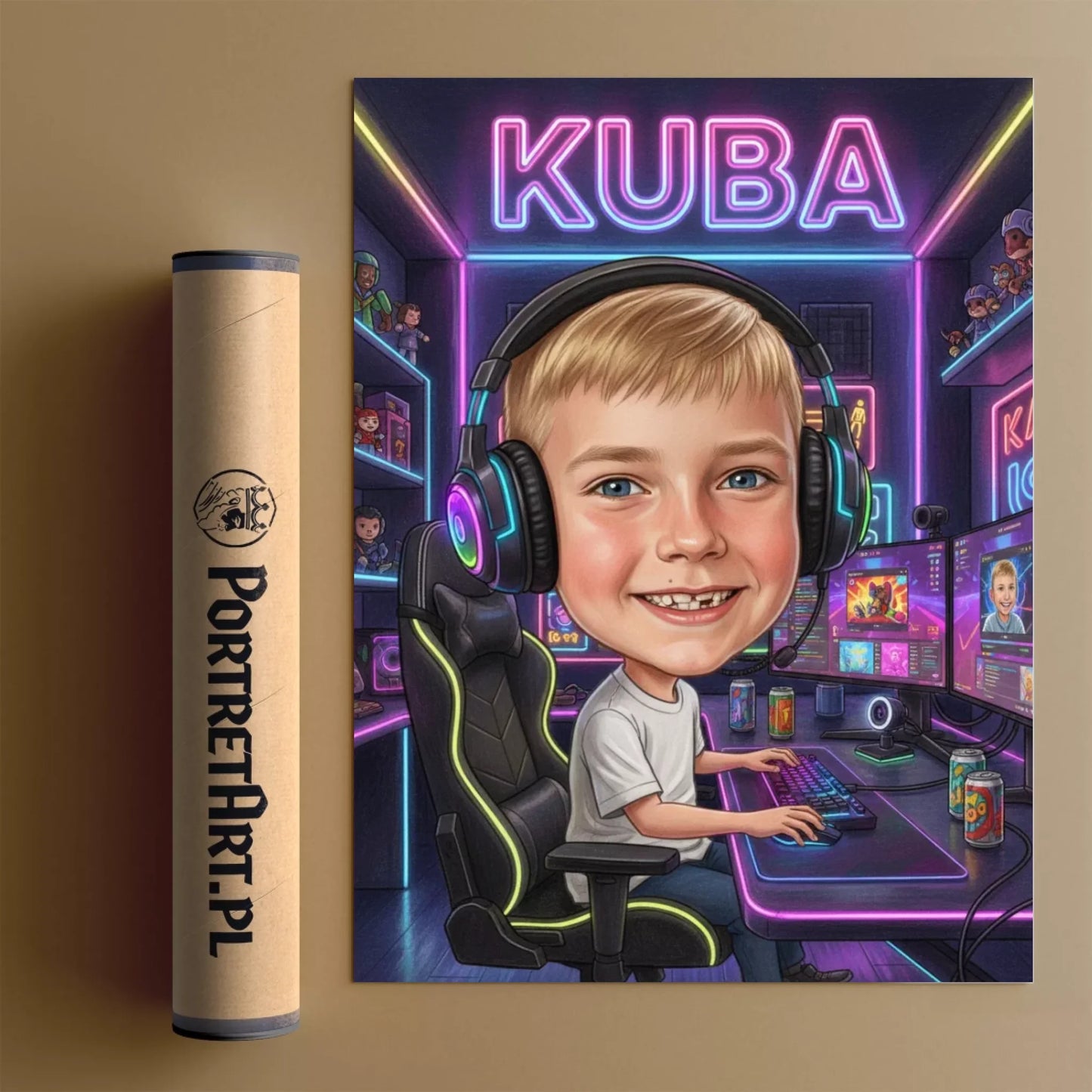 STREAMER RGB KING - Karykatura ze zdjęcia