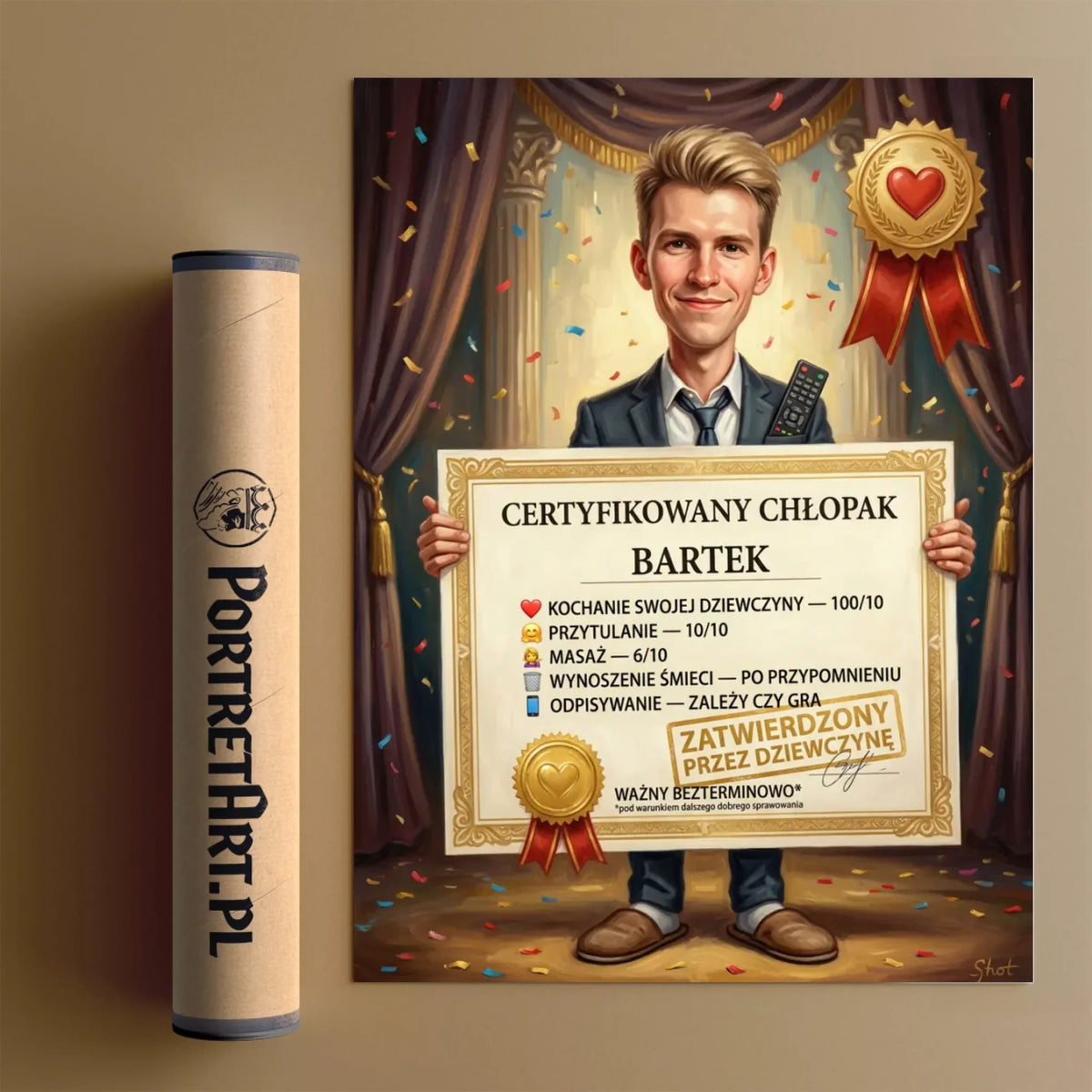 Certyfikowany Chłopak - Karykatura ze zdjęcia