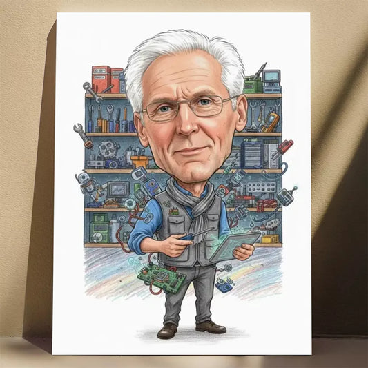 Serwisant – Karykatura ze zdjęcia