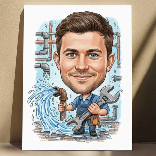 Hydraulik – Karykatura ze zdjęcia