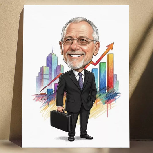 Handlowiec – Karykatura ze zdjęcia