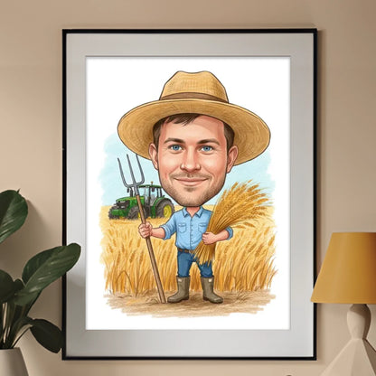 Rolnik – Karykatura ze zdjęcia