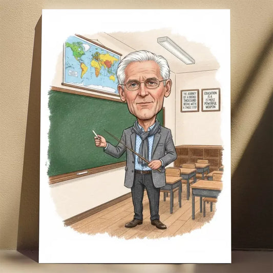 Nauczyciel – Karykatura ze zdjęcia
