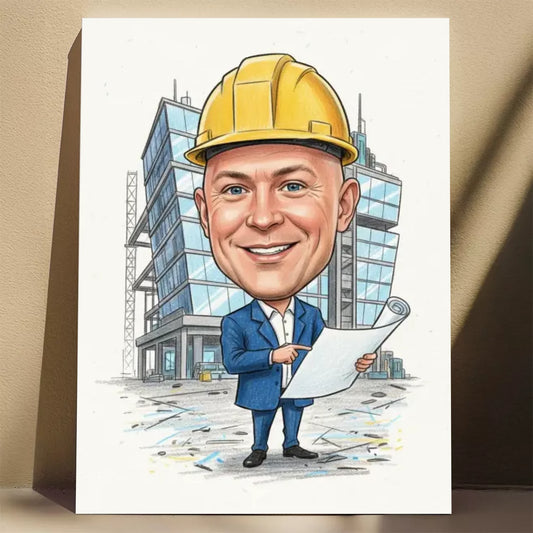 Inżynier – Karykatura ze zdjęcia