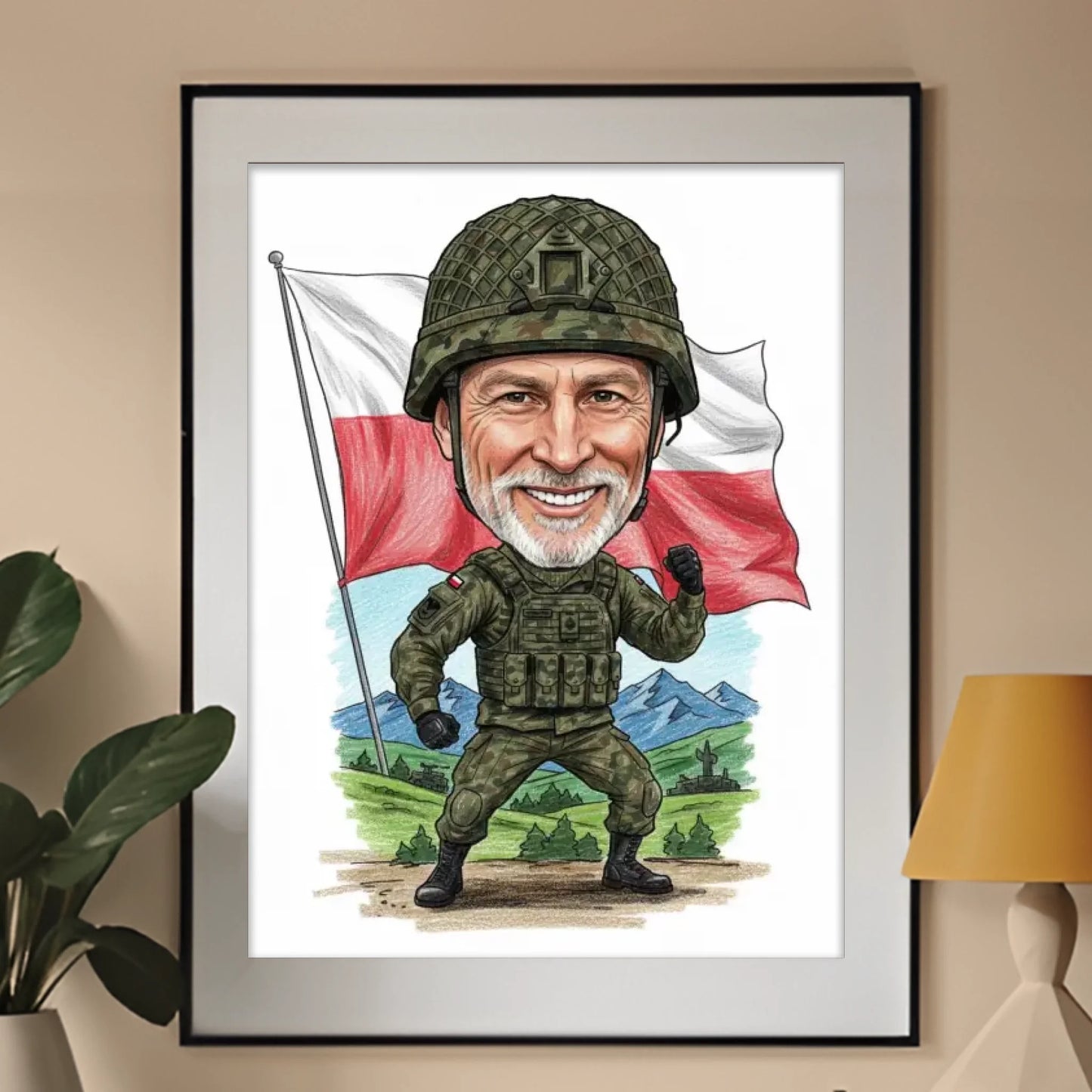 Żołnierz – Karykatura ze zdjęcia