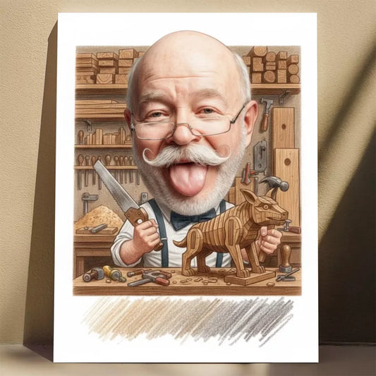 Stolarz – Karykatura ze zdjęcia