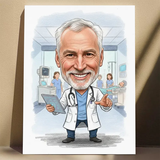 Lekarz – Karykatura ze zdjęcia