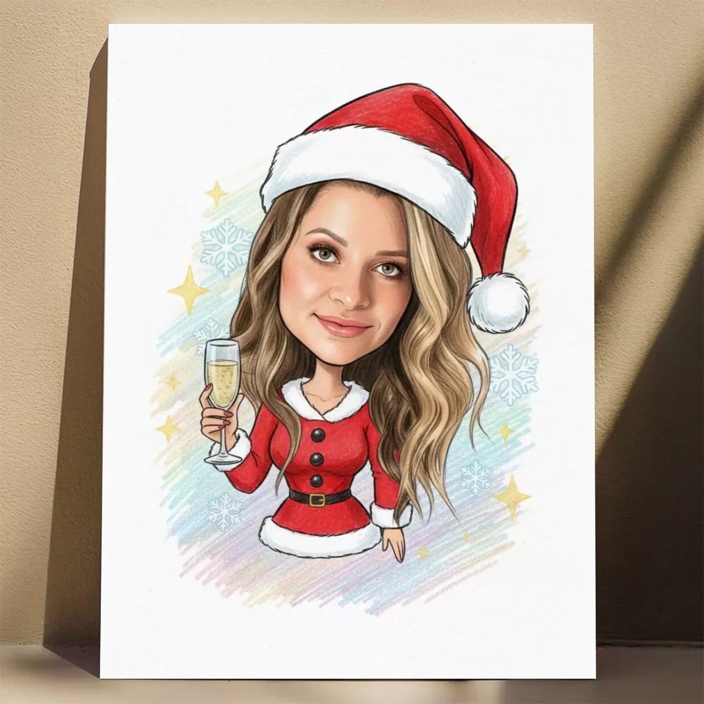 Szampańskie Mikołajki - Karykatura ze zdjęcia