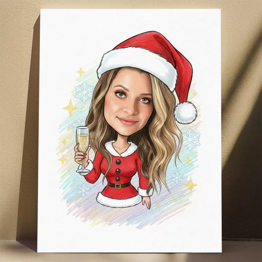 Szampańskie Mikołajki - Karykatura ze zdjęcia