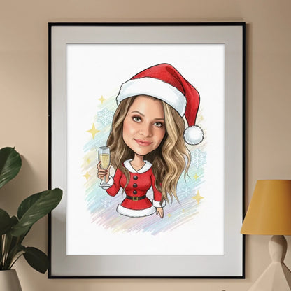 Szampańskie Mikołajki - Karykatura ze zdjęcia