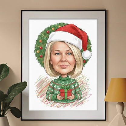 Sweterek Świąteczny - Karykatura ze zdjęcia