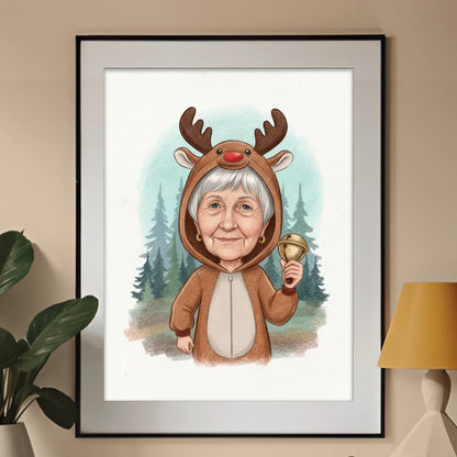 Reniferek - Karykatura ze zdjęcia