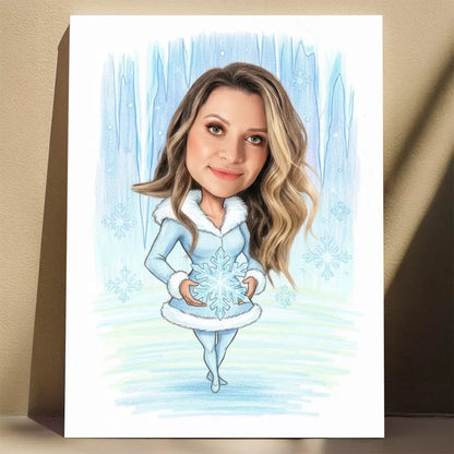 Królowa Śniegu - Karykatura ze zdjęcia