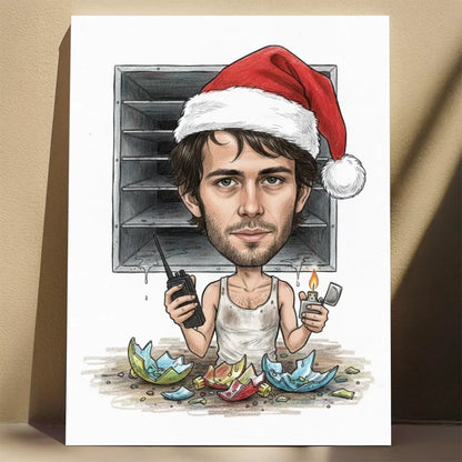 Świąteczna Szklana Pułapka - Karykatura ze zdjęcia