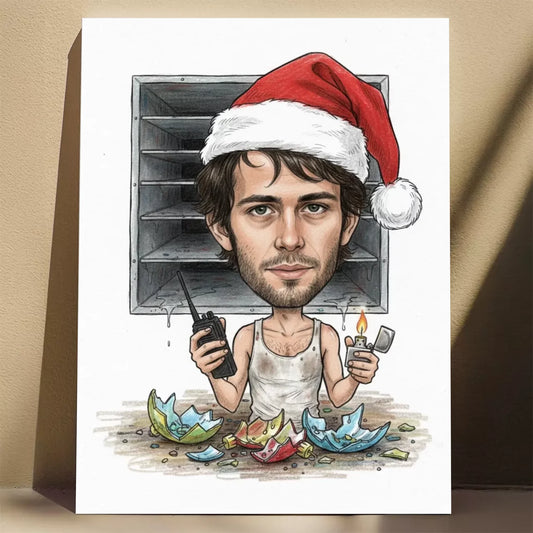 Świąteczna Szklana Pułapka - Karykatura ze zdjęcia