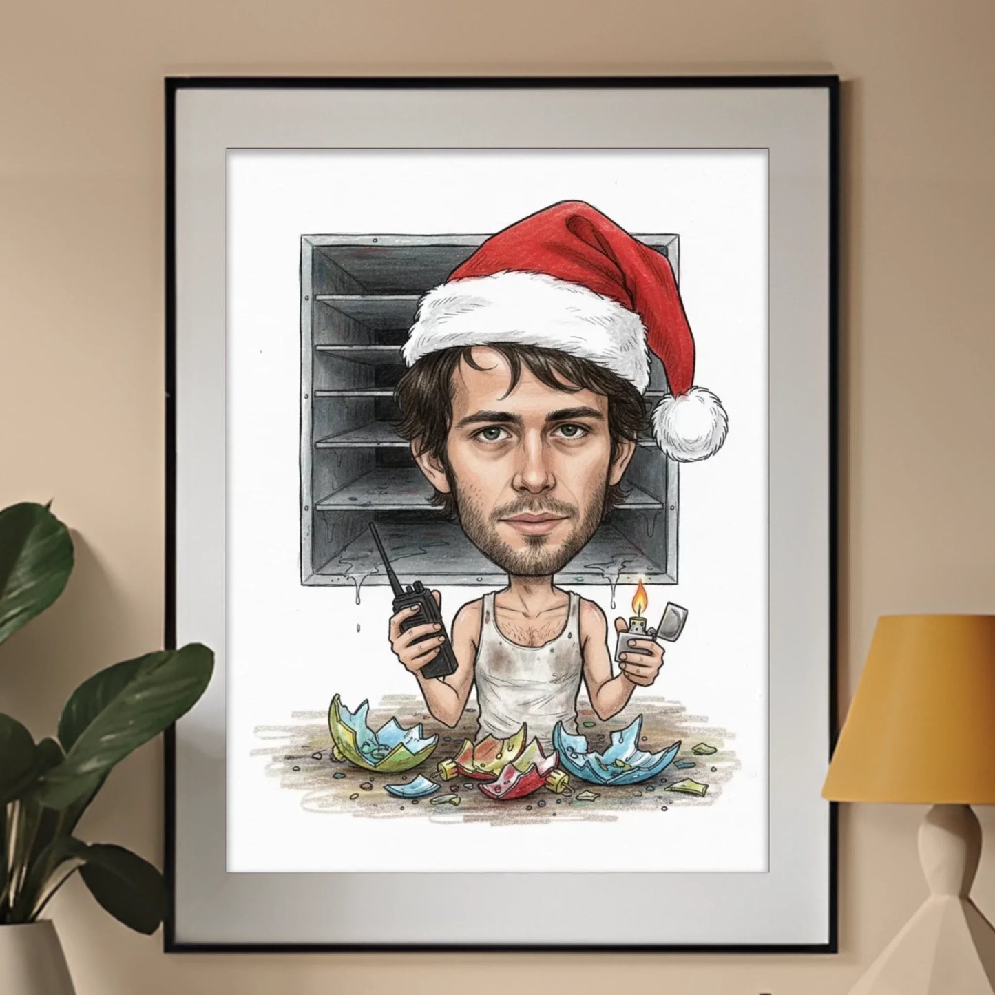 Świąteczna Szklana Pułapka - Karykatura ze zdjęcia