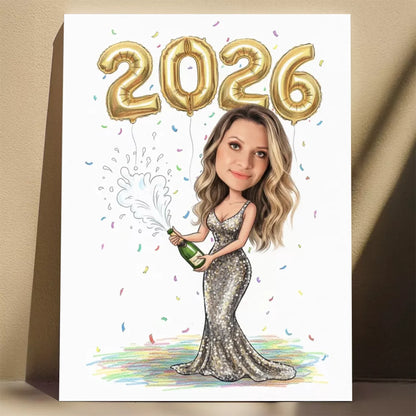 Nowy Rok 2026 - Karykatura ze zdjęcia