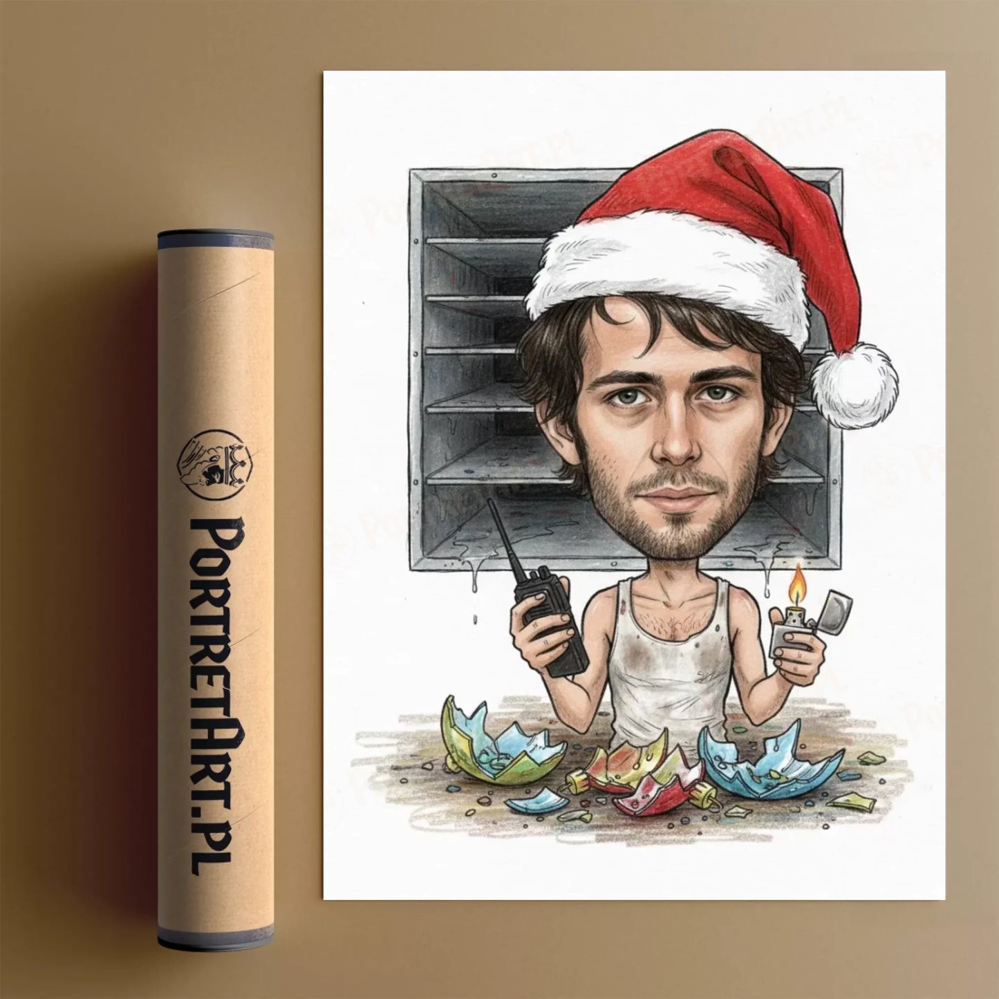 Świąteczna Szklana Pułapka - Karykatura ze zdjęcia