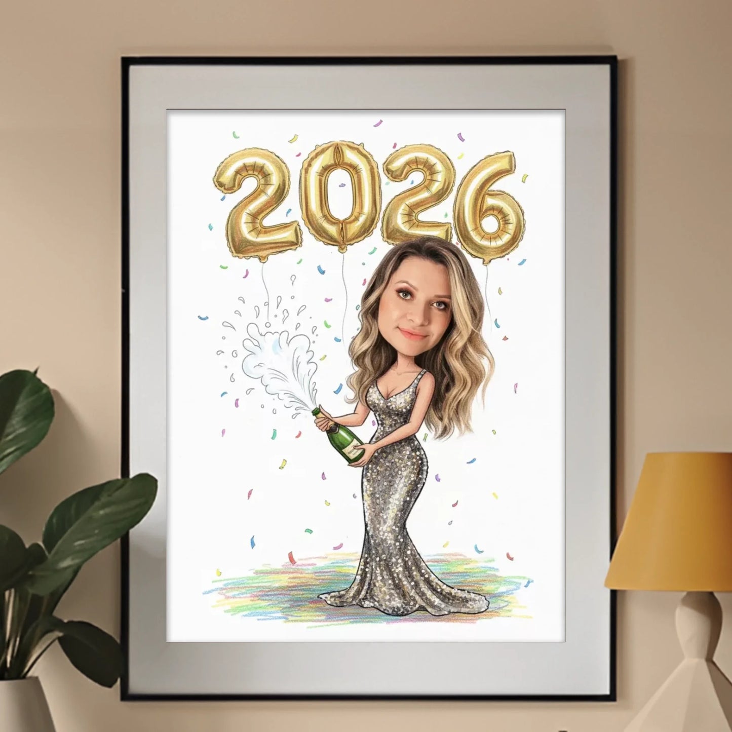 Nowy Rok 2026 - Karykatura ze zdjęcia