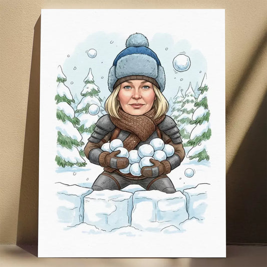 Wojna na Śnieżki - Karykatura ze zdjęcia