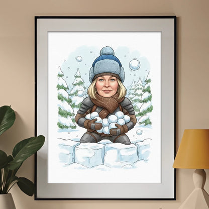 Wojna na Śnieżki - Karykatura ze zdjęcia