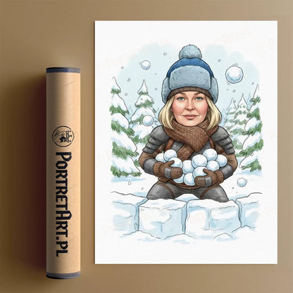 Wojna na Śnieżki - Karykatura ze zdjęcia