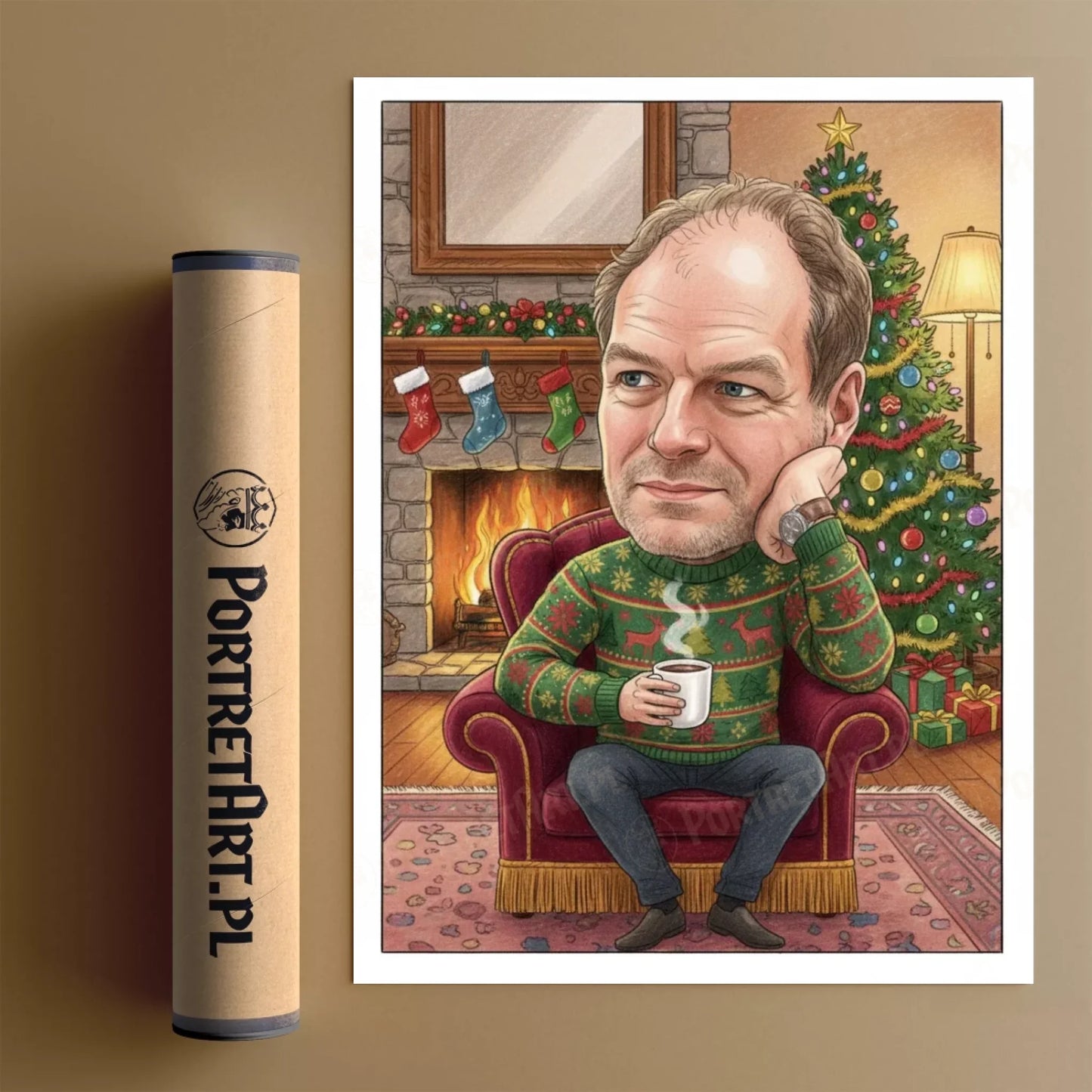 Salon Świąteczny - Karykatura ze zdjęcia