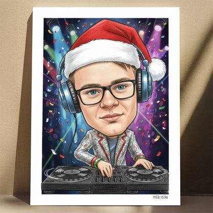 DJ Świąt - Karykatura ze zdjęcia