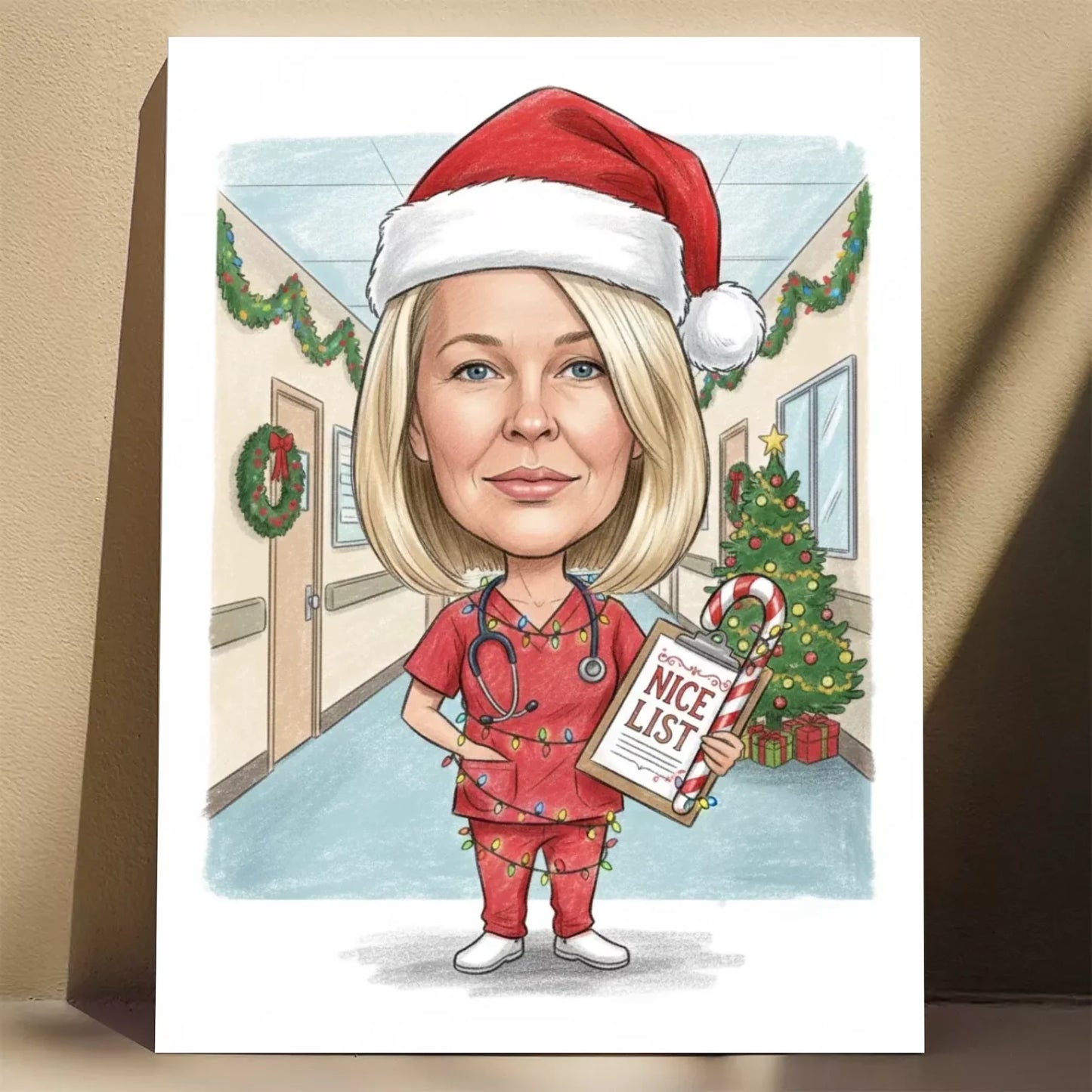 Lekarz Wersja Świąteczna - Karykatura ze zdjęcia