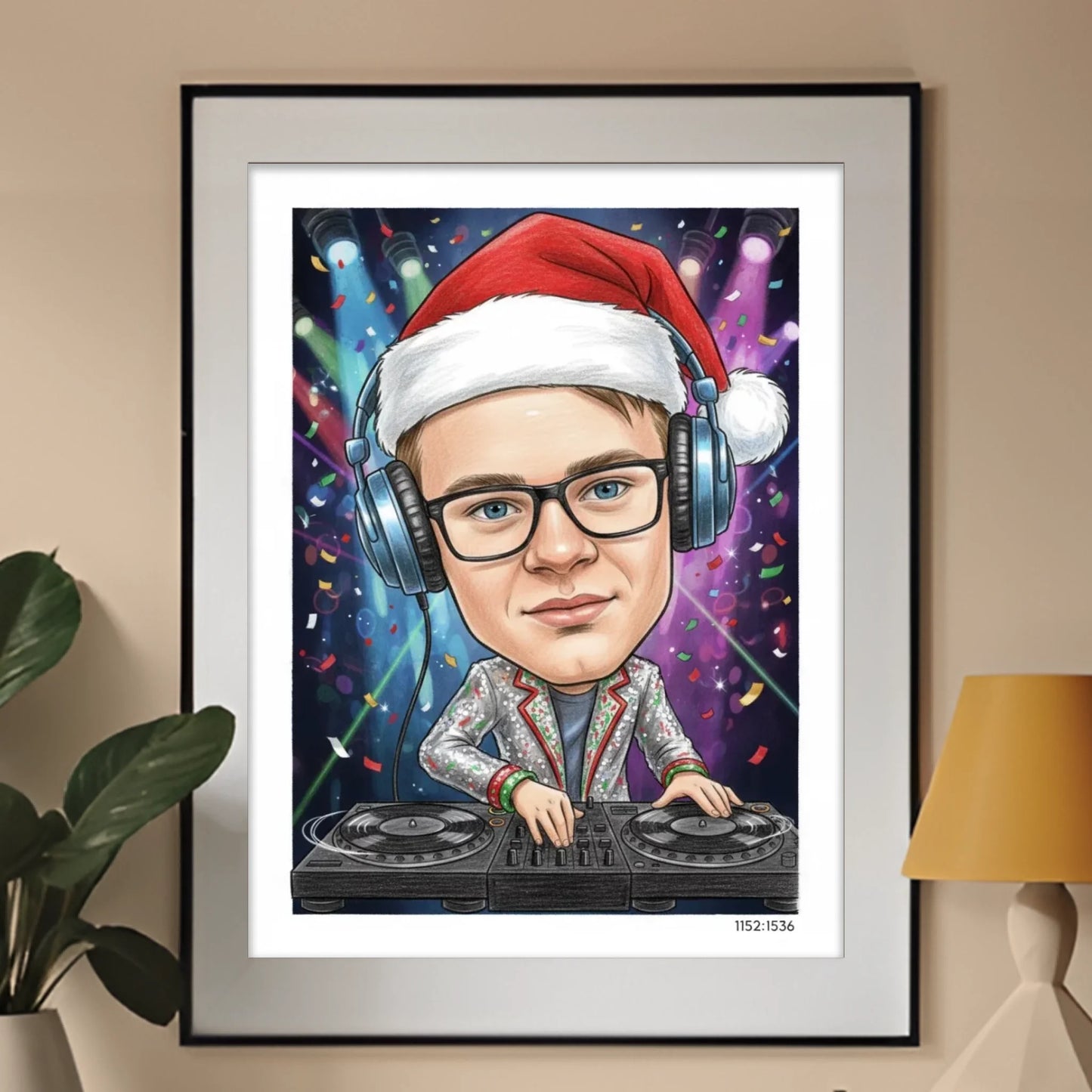 DJ Świąt - Karykatura ze zdjęcia