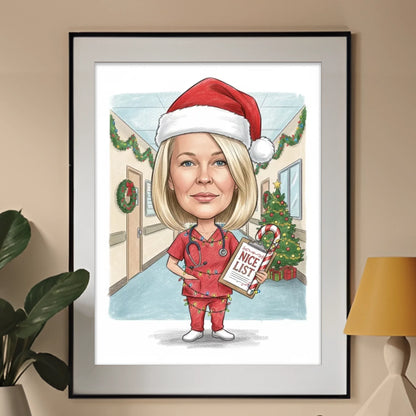 Lekarz Wersja Świąteczna - Karykatura ze zdjęcia