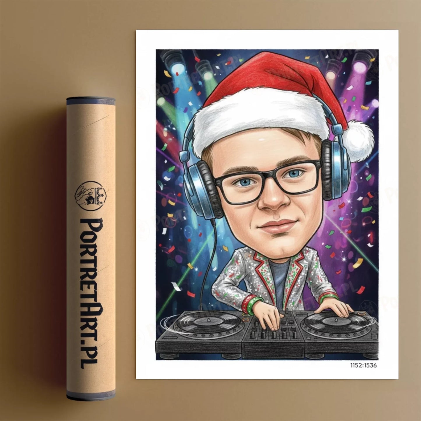 DJ Świąt - Karykatura ze zdjęcia