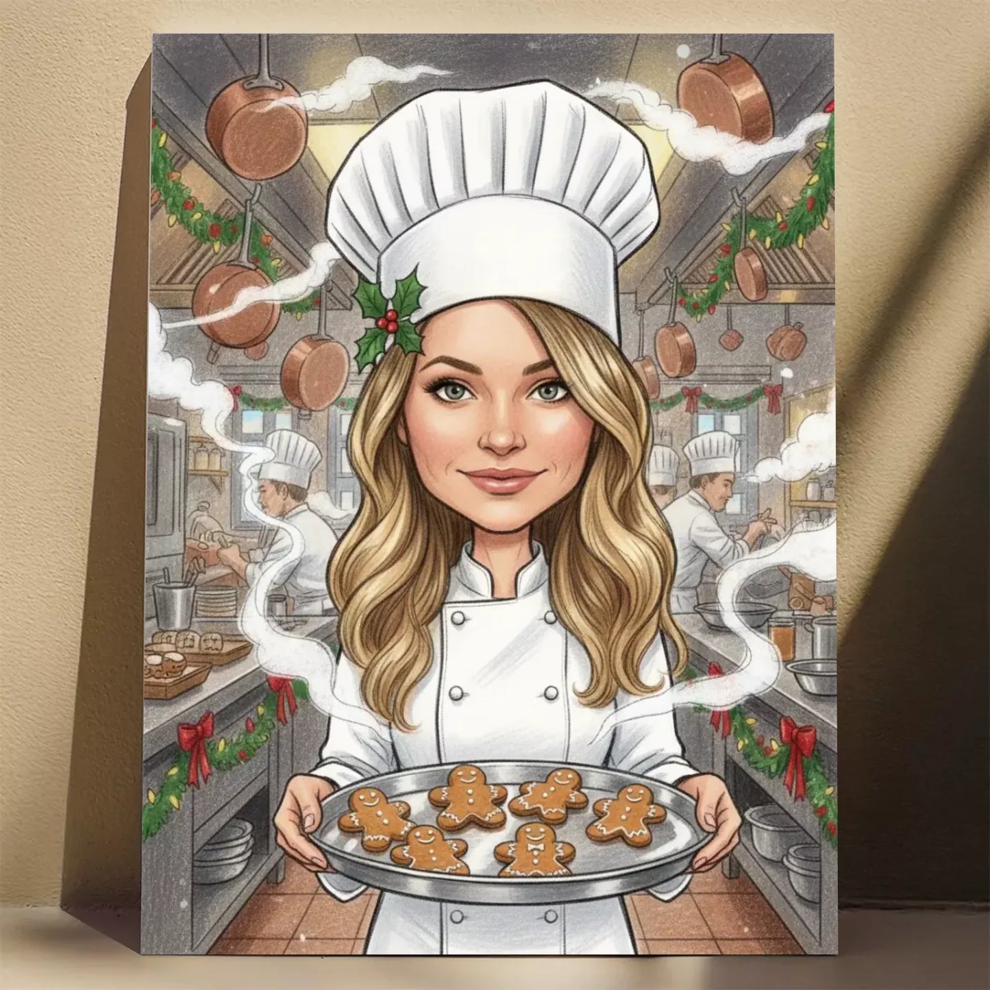 Świąteczny Szef Kuchni - Karykatura ze zdjęcia