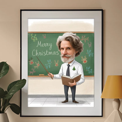 Nauczyciel Wersja Świąteczna - Karykatura ze zdjęcia