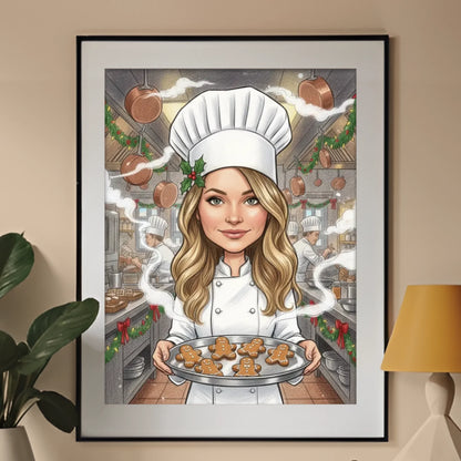 Świąteczny Szef Kuchni - Karykatura ze zdjęcia