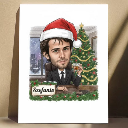 Szef Wersja Świąteczna - Karykatura ze zdjęcia