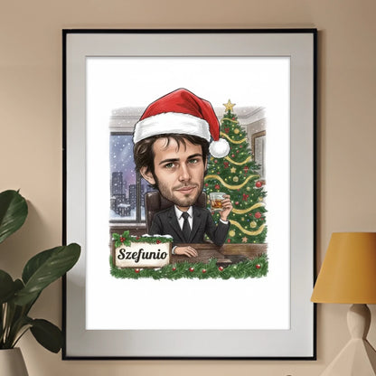 Szef Wersja Świąteczna - Karykatura ze zdjęcia