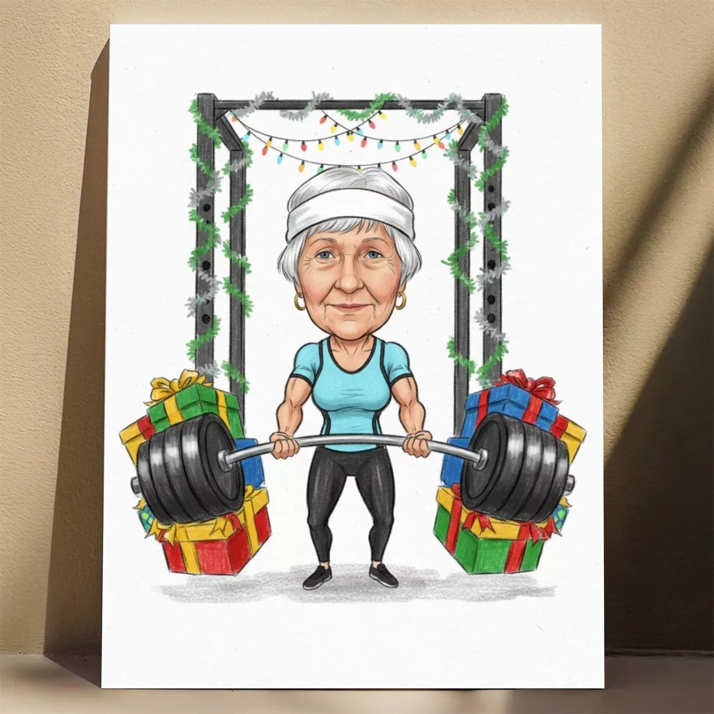 Fitness Wersja Świąteczna - Karykatura ze zdjęcia