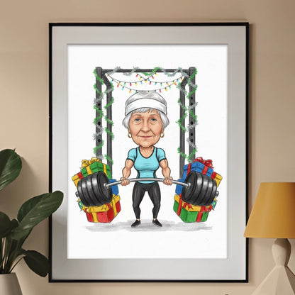 Fitness Wersja Świąteczna - Karykatura ze zdjęcia
